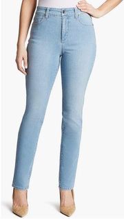 Gloria Vanderbilt Amanda High Rise Tapered Jean Light Blue Wash Plus Size 16