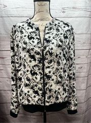 Apt 9 XL black and white zip up light weight jacket (#2061)