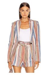 Frame linen striped blazer size 6