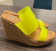 Gianni Bini neon Wedges size 6 Neon green New dillards heels shoes wedge stylish