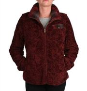 Pendleton Burgundy Fuzzy Furry Zip Jacket Medium