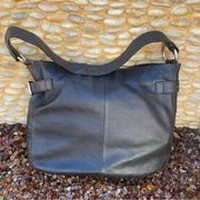 Gap Vintage Y2K "1999" Black/Grey Leather Shoulder Bag. VGUC!