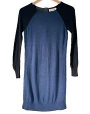 Philosophy Colorblock Sweater Dress Navy Blue Black Grey Crew Women’s Small S