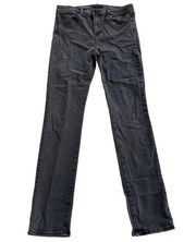 J Brand Jeans Womens 31 Solid Black Graphite Hi Rise Skinny Denim Cotton Blend