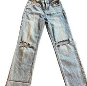 Harper Heritage High Rise straight distressed jeans