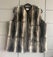 Neiman Marcus Faux Rabbit Fur Vest Size M