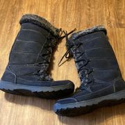 Womens size 7 black boots faux fur