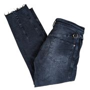 Pilcro Black Wash High Rise Straight Leg Jeans - Women's Size 24 Petite