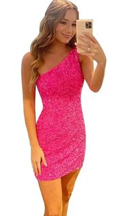 Hot Pink Short Homecoming Dress