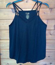 Cold Crush Black Strappy Tank Top 0X