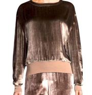 RAG & BONE CHOCOLATE BROWN CRUSHED VELVET VELOUR PULLOVER SIZE SMALL