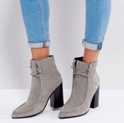 Sol Sana | LF Gray Suede Wallabee Heeled Boots 36