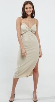 CALIstyle Slice Of Life Midi Dress In Nude