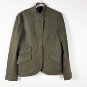 Rag & Bone Slade Wool Fleece Double Pocket Stand Collar Army Green Jacket Large