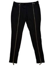 Ted Baker Pull-On Black Skinny Leggings Trousers Zipper Legs, Size 3/US 8