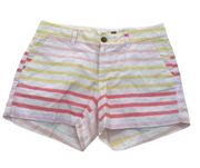 Old Navy  Chino Shorts White Yellow Pink Stripe