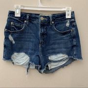 Garage  High Rise Festival Shorts Denim Cut Offs Distressed