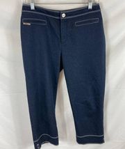 ST John Sport Capri Jeans Dark wash white stitching size 4