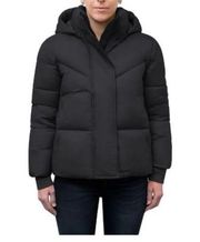 NWT BCBG Generation Women’s Quilted Winter Puffer Coat W/ hood black size Large