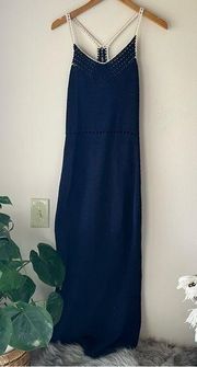 MANGO MNG casual handmade crochet knit maxi dress SIZE SMALL