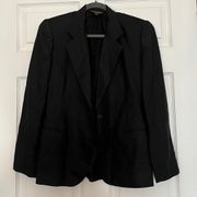 Women’s Black Linen One Button Blazer