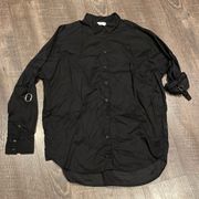 Mikoh button down black shirt with a convertible sleeve