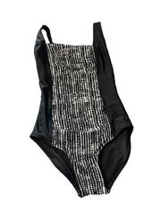 Calvin Klein women's one piece black and white bathing suit with built in bra