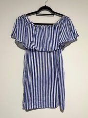 J Crew Blue White Striped Beach Cover Up Dress