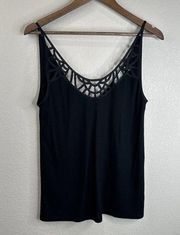 Sandro Shirt Women Medium Black Tank Lace Classic Capsule Classy