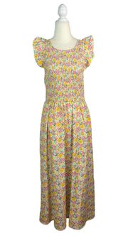 Cool Mode Ditsy Floral Smocked Bodice Midi Dress