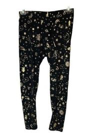 Harry Potter Gold Shimmer Wizarding Juniors Leggings size 1