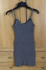 Brandy Melville Women's  Navy Striped Bodycon Dress