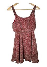 Urban Outfitters Lucca Couture | Red Floral Skater Mini Dress Sz S