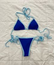 Blue triangle bikini set