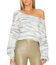 Lovers + Friends White Oversized Off Shoulder Sweater SMALL Mermaid Elston NEW