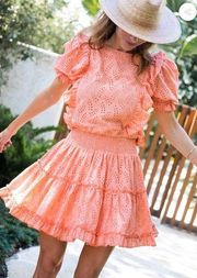 Krewe Du Q Kos coral eyelet dress medium new with tags