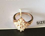 Badgley Mishka gold diamond shaped cluster ring