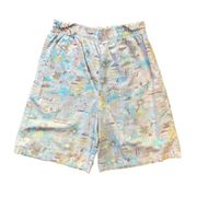 Vintage 1980s Cherokee High-Rise Pastel Palm Trees and Sailboat Shorts