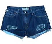 Levi Strauss & CO. Levi's 505‎ Upcycled Distressed Dark Denim Cutoff Shorts Size 34