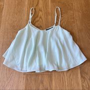 Sam Edelman Flowy Cami Crop Top in Pale Mint Green