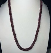 Vintage Cranberry Braided Seed Bead Rope Necklace