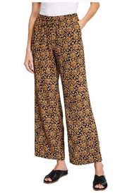 Michael Michael Kors Printed Wide Leg Gold Black Pants XS NEW