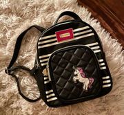 00s Kitschy Betsey Johnson Backpack with Rainbow  Unicorn Embroidery