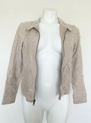 BLUE LIFE Lace blazer XSMALL Beige Jacket DRESS FULL ZIP