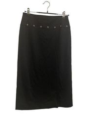 Basler Black Label Pencil Knee Length Straight Skirt Black Size EU 36/S Grommets