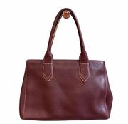 Cole Haan Burgundy Pebble Leather Tote Bag