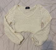 Cream Knit Cropped Sweater
