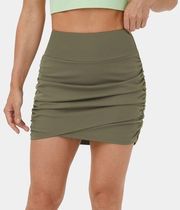 Halara High Waisted Bodycon Side Pocket 2-in-1 Mini Ruched Casual Skirt (M) NWT