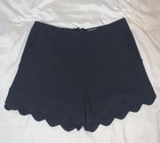 June & Hudson Scalloped Black Shorts