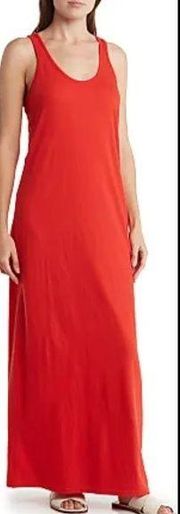 Melrose And Market Women's Plus Red Racer Back Maxi Tank Dress 3X NWOT